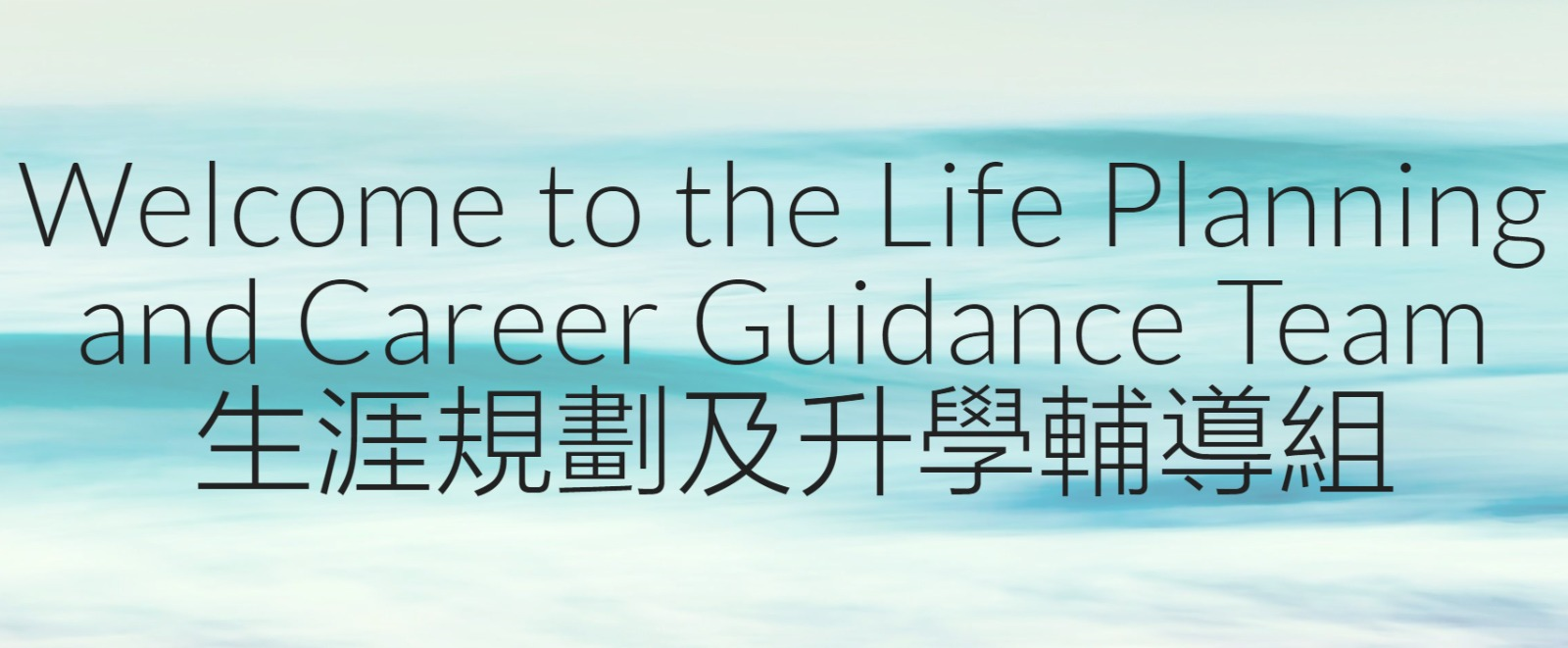 Welcome to the Life Planning and Career Guidance Team 生涯規劃及升學輔導組